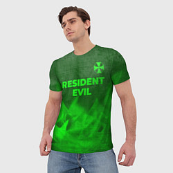 Футболка мужская Resident Evil - green gradient посередине, цвет: 3D-принт — фото 2