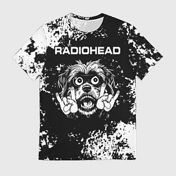 Футболка мужская Radiohead рок пес, цвет: 3D-принт