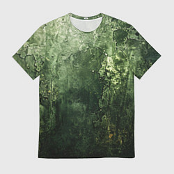 Футболка мужская Зеленый камуфляж с эффектом старины, цвет: 3D-принт