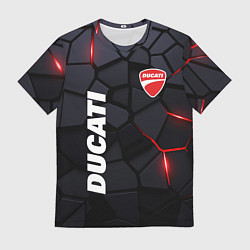 Футболка мужская Ducati - плиты с эффектом свечения, цвет: 3D-принт