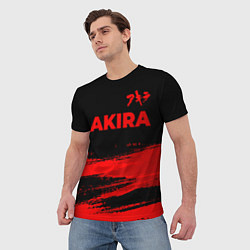 Футболка мужская Akira - red gradient посередине, цвет: 3D-принт — фото 2