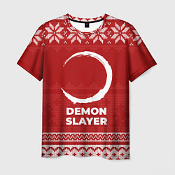 Футболка мужская Новогодний Demon Slayer, цвет: 3D-принт