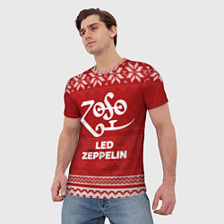 Футболка мужская Новогодний Led Zeppelin, цвет: 3D-принт — фото 2