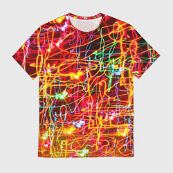 Футболка мужская Неоновый хаос, цвет: 3D-принт