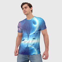 Футболка мужская Луна и рыбы - нейроарт фантазия, цвет: 3D-принт — фото 2