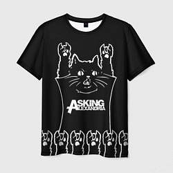 Футболка мужская Asking Alexandria - кот рок, цвет: 3D-принт