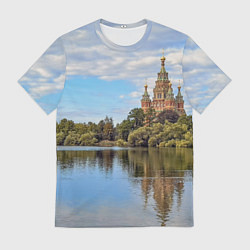 Футболка мужская Собор святых апостолов Петра и Павла в Петергофе, цвет: 3D-принт