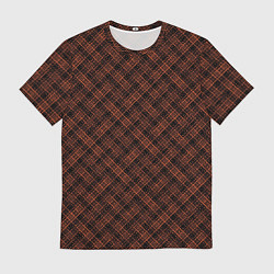 Футболка мужская Чёрно-оранжевый текстурированный лоскуты, цвет: 3D-принт