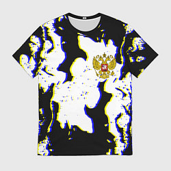 Футболка мужская Россия герб глитч, цвет: 3D-принт