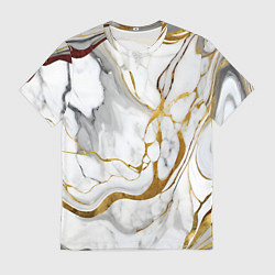 Футболка мужская Жёлто-белый мрамор, цвет: 3D-принт