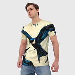 Футболка мужская Ласточки, цвет: 3D-принт — фото 2