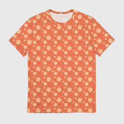 Футболка мужская Кораллово-оранжевый геометричный паттерн, цвет: 3D-принт