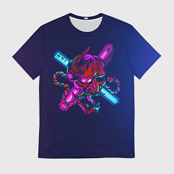 Футболка мужская Демон они неоновый, цвет: 3D-принт