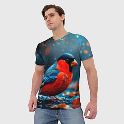 Футболка мужская Обыкновенный снегирь, цвет: 3D-принт — фото 2