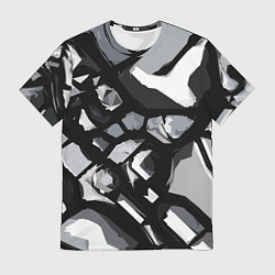 Футболка мужская Чёрно-серая абстракция, цвет: 3D-принт