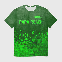 Футболка мужская Papa Roach - green gradient посередине, цвет: 3D-принт