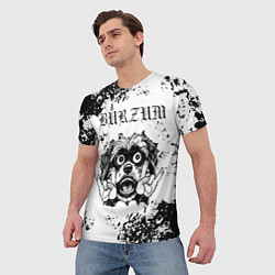 Футболка мужская Burzum - рок пес, цвет: 3D-принт — фото 2