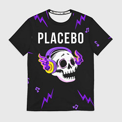 Футболка мужская Placebo неоновый череп, цвет: 3D-принт