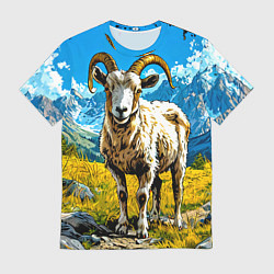 Футболка мужская Горный козел, цвет: 3D-принт