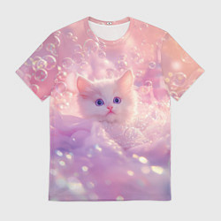 Футболка мужская Котенок в пузырях, цвет: 3D-принт