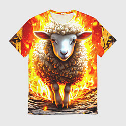 Футболка мужская Овечка в огне, цвет: 3D-принт
