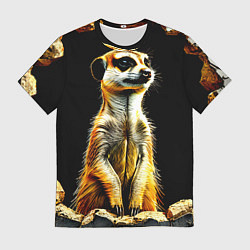 Футболка мужская Сурикат на черном, цвет: 3D-принт