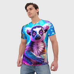 Футболка мужская Лемур в сказочном лесу, цвет: 3D-принт — фото 2