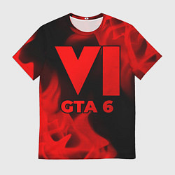 Футболка мужская GTA 6 - red gradient, цвет: 3D-принт