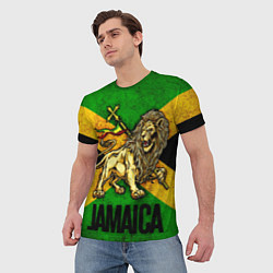 Футболка мужская Jamaica lion flag, цвет: 3D-принт — фото 2
