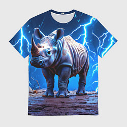 Футболка мужская Носорог в разрядах молнии, цвет: 3D-принт