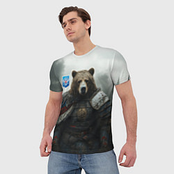Футболка мужская Великан Руси медведь, цвет: 3D-принт — фото 2