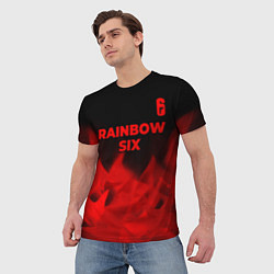 Футболка мужская Rainbow Six - red gradient посередине, цвет: 3D-принт — фото 2