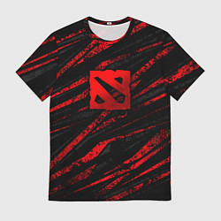 Футболка мужская Dota 2 - красные потертости, цвет: 3D-принт