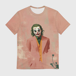 Футболка мужская Джокер персиковый фон, цвет: 3D-принт