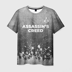 Футболка мужская Assassins Creed - grey gradient посередине, цвет: 3D-принт