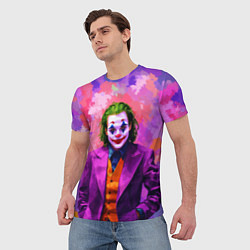 Футболка мужская Джокер и фиолетовые краски, цвет: 3D-принт — фото 2