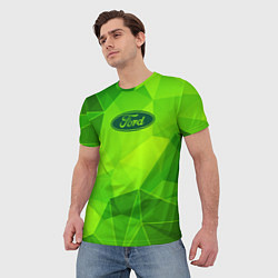 Футболка мужская Ford green poly, цвет: 3D-принт — фото 2