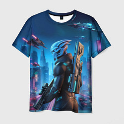 Футболка мужская Mass Effect - neon glow fantastic, цвет: 3D-принт