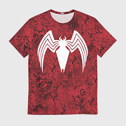 Футболка мужская Знак венома на красном, цвет: 3D-принт