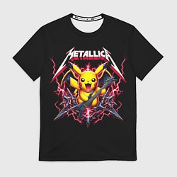 Футболка мужская Metallica - cool Pikachu, цвет: 3D-принт