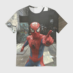 Футболка мужская Человек паук предупреждает, цвет: 3D-принт