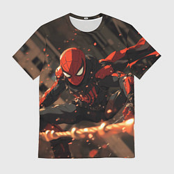 Футболка мужская Человек паук скользит, цвет: 3D-принт