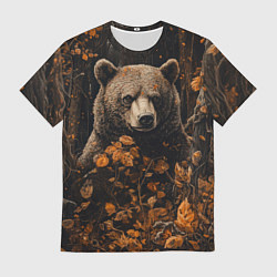 Футболка мужская Медведь в лесной чаще, цвет: 3D-принт