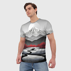 Футболка мужская Белые горы и красные деревья, цвет: 3D-принт — фото 2