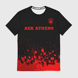 Футболка мужская AEK Athens - red gradient посередине, цвет: 3D-принт