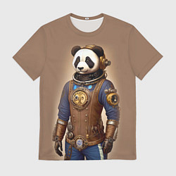 Футболка мужская Крутой панда в стиле стимпанк, цвет: 3D-принт