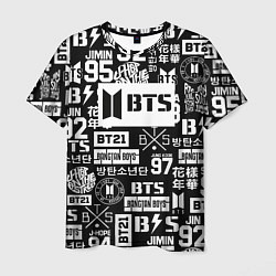 Футболка мужская Bangtan Boys pattern black, цвет: 3D-принт