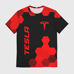 Футболка мужская Tesla - red gradient вертикально, цвет: 3D-принт