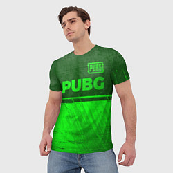 Футболка мужская PUBG - green gradient посередине, цвет: 3D-принт — фото 2