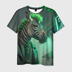 Футболка мужская Cyperpunk zebra, цвет: 3D-принт